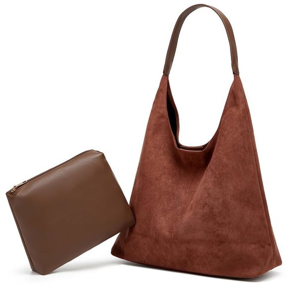 Large Suede Shoulder Bags Retro Faux Leather Tote Purse Slouchy :3 - Picture 1 of 7